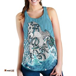 Maori Manaia The Blue Sea Women Racerback Tank