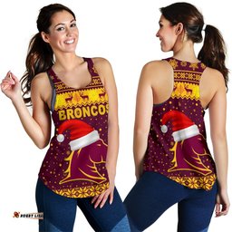 Brisbane Women Racerback Tank Broncos Christmas Unique Vibes Maroon