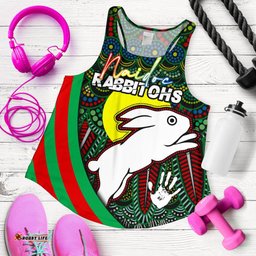 Custom Personalised Rabbitohs Naidoc Week Women's Racerback Tank Indigenous Version Special