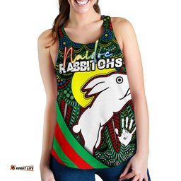 Custom Personalised Rabbitohs Naidoc Week Women's Racerback Tank Indigenous Version Special