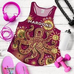 Queensland Women Racerback Tank Maroons Indigenous