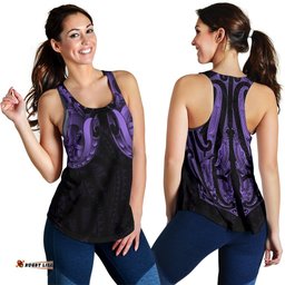 Maori Ta Moko Women Racerback Tank New Zealand Pastel Purple