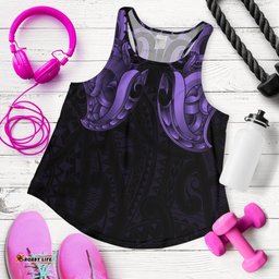 Maori Ta Moko Women Racerback Tank New Zealand Pastel Purple