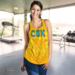 Chennai Super Kings Women Racerback Tank Cricket Traditional Pride Yellow