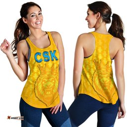 Chennai Super Kings Women Racerback Tank Cricket Traditional Pride Yellow