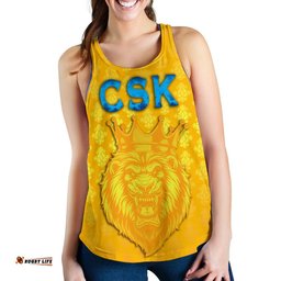 Chennai Super Kings Women Racerback Tank Cricket Traditional Pride Yellow