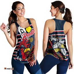 Custom Personalised Australia Roosters NAIDOC Week Women Racerback Tank Sport Style