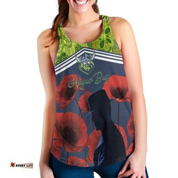Raiders Rugby Women Racerback Tank Anzac Day Lest We Forget