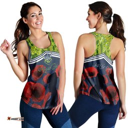 Raiders Rugby Women Racerback Tank Anzac Day Lest We Forget