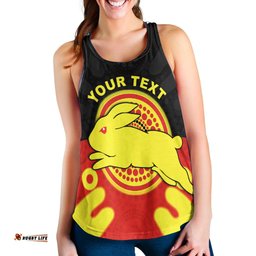Custom Personalised Rabbitohs Indigenous Women Racerback Tank Style Aboriginal Flag