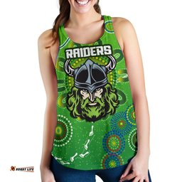 Naidoc Raiders Women Racerback Tank Canberra Indigenous Style