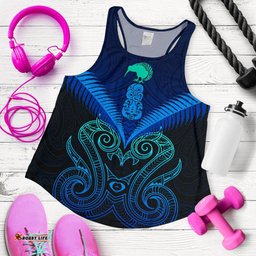 Maori Manaia New Zealand Women Racerback Tank Blue