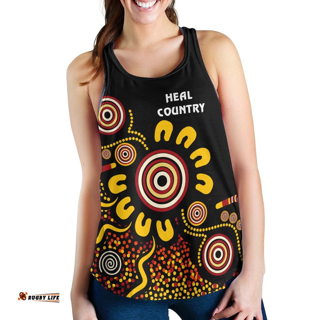 Australia Naidoc Week Women's Racerback Tank Naidoc Week 2021 Heal Country