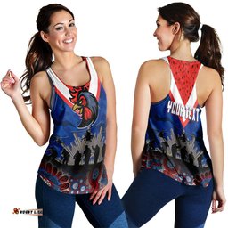 Roosters Rugby Personalised Women Racerback Tank Anzac Day Camouflage Vibes