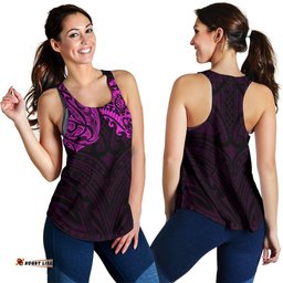New Zealand Women'S Racerback Tank Maori Polynesian Tattoo Purple
