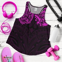 New Zealand Women'S Racerback Tank Maori Polynesian Tattoo Purple