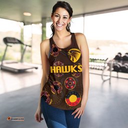 Hawthorn Women Racerback Tank Hawks Indigenous Brown