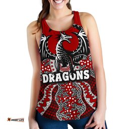 Custom Personalised Dragons Women's Racerback Tank St. George Aboriginal