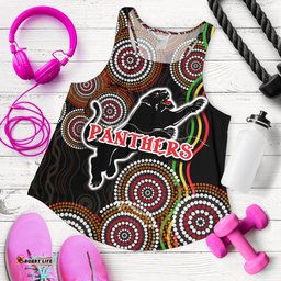 Panthers Black Women Racerback Tank Indigenous Penrith Version
