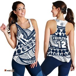 Custom Personalised Eels Rugby Women's Racerback Tank Line Art Special Version