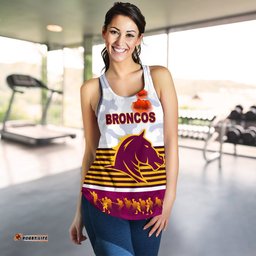 Brisbane Broncos Women's Racerback Tank Anzac Day Simple Style White