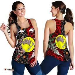 New Zealand Australia Women Racerback Tank Maori Aboriginal