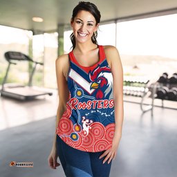 RooSTERS Women Racerback Tank Red Aboriginal Rugby