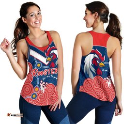 RooSTERS Women Racerback Tank Red Aboriginal Rugby