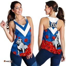 Bulldogs Women Racerback Tank Poppy Flowers