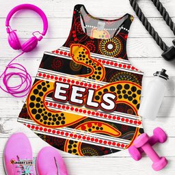 Parramatta Eels Women's Racerback Tank Tribal Style Black