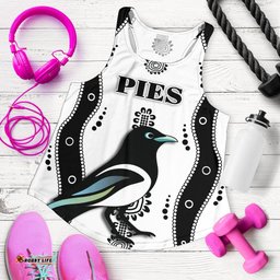 Collingwood Women Racerback Tank Pies Indigenous White