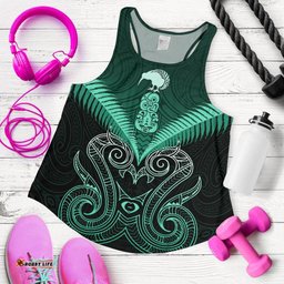 Maori Manaia New Zealand Women Racerback Tank Turquoise