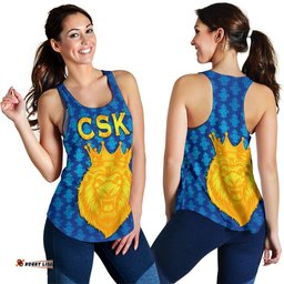 Chennai Super Kings Women Racerback Tank Cricket Traditional Pride Blue