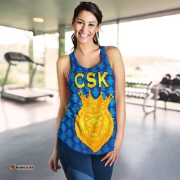 Chennai Super Kings Women Racerback Tank Cricket Traditional Pride Blue