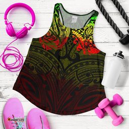 New Zealand Women'S Racerback Tank Maori Polynesian Tattoo Reggage