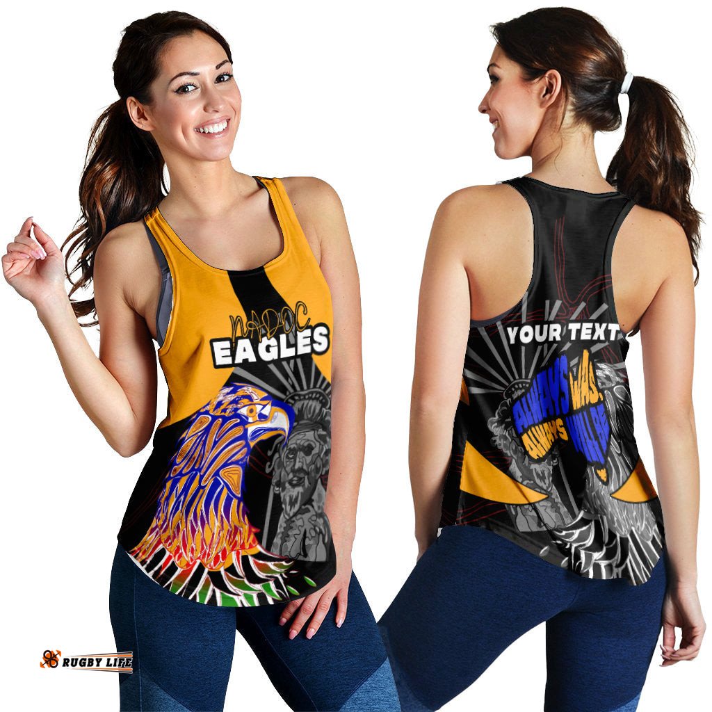 Custom Personalised West Coast Eagles NAIDOC Week Women Racerback Tank Aboriginal Special Version
