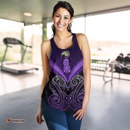Maori Manaia New Zealand Women Racerback Tank Purple