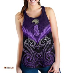 Maori Manaia New Zealand Women Racerback Tank Purple