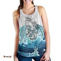 Maori Manaia The Blue Sea Women'S Racerback Tank White