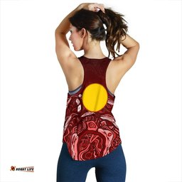 Aboriginal Women's Racerback Tank Red Landscape