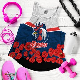 Roosters Anzac Day Women Tank Top Indigenous Art