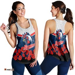 Roosters Anzac Day Women Tank Top Indigenous Art