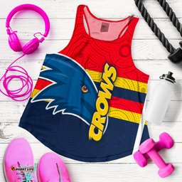 Custom Personalised Adelaide Crows Women Tank Top Aboriginal Dot Painting