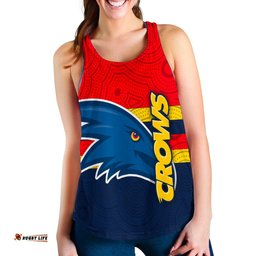 Custom Personalised Adelaide Crows Women Tank Top Aboriginal Dot Painting