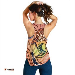 Kangaroos Indigenous Women Racerback Tank Beautiful Life