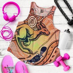 Kangaroos Indigenous Women Racerback Tank Beautiful Life