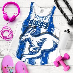 Melbourne Kangaroos Women Racerback Tank Indigenous North Roos White