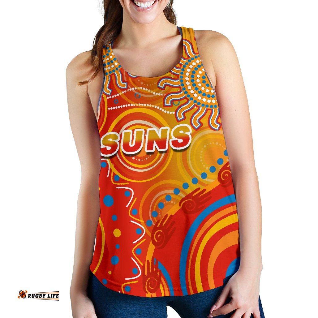 Suns Women Racerback Tank Sun Indigenous Gold Coast