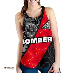 Custom Personalised Bombers Naidoc Week Women's Racerback Tank Essendon Ingenious Special Version Custom Text and Number