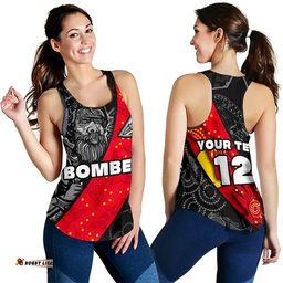 Custom Personalised Bombers Naidoc Week Women's Racerback Tank Essendon Ingenious Special Version Custom Text and Number